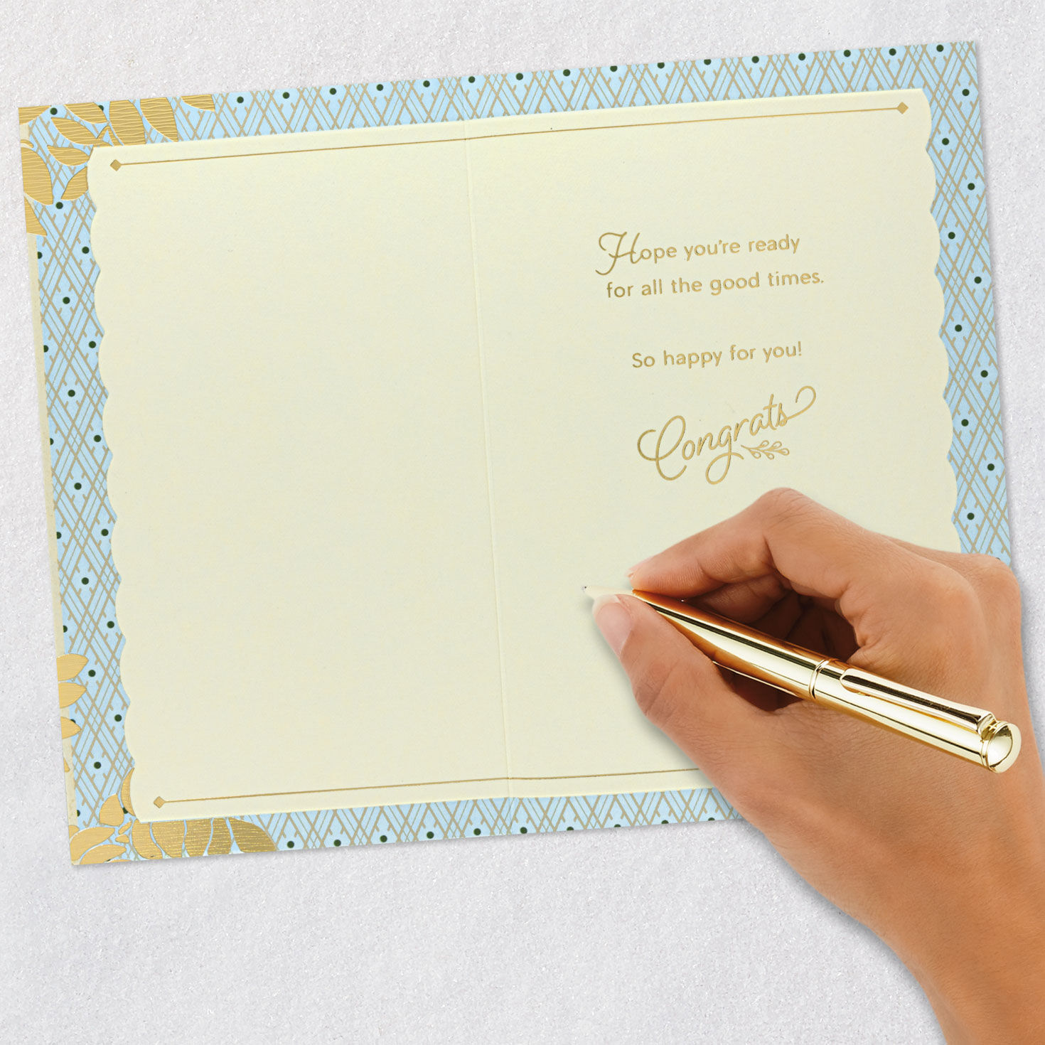 Gold Leaves and Lettering New Home Card Signing card image number 6