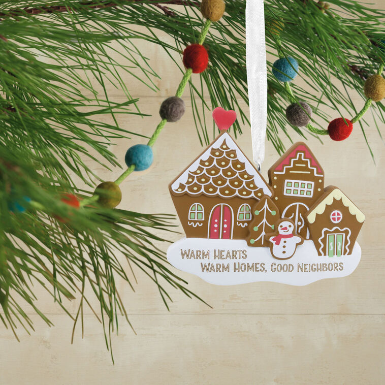 Warm Homes Good Neighbors Christmas Ornament Hanging on tree image number 2