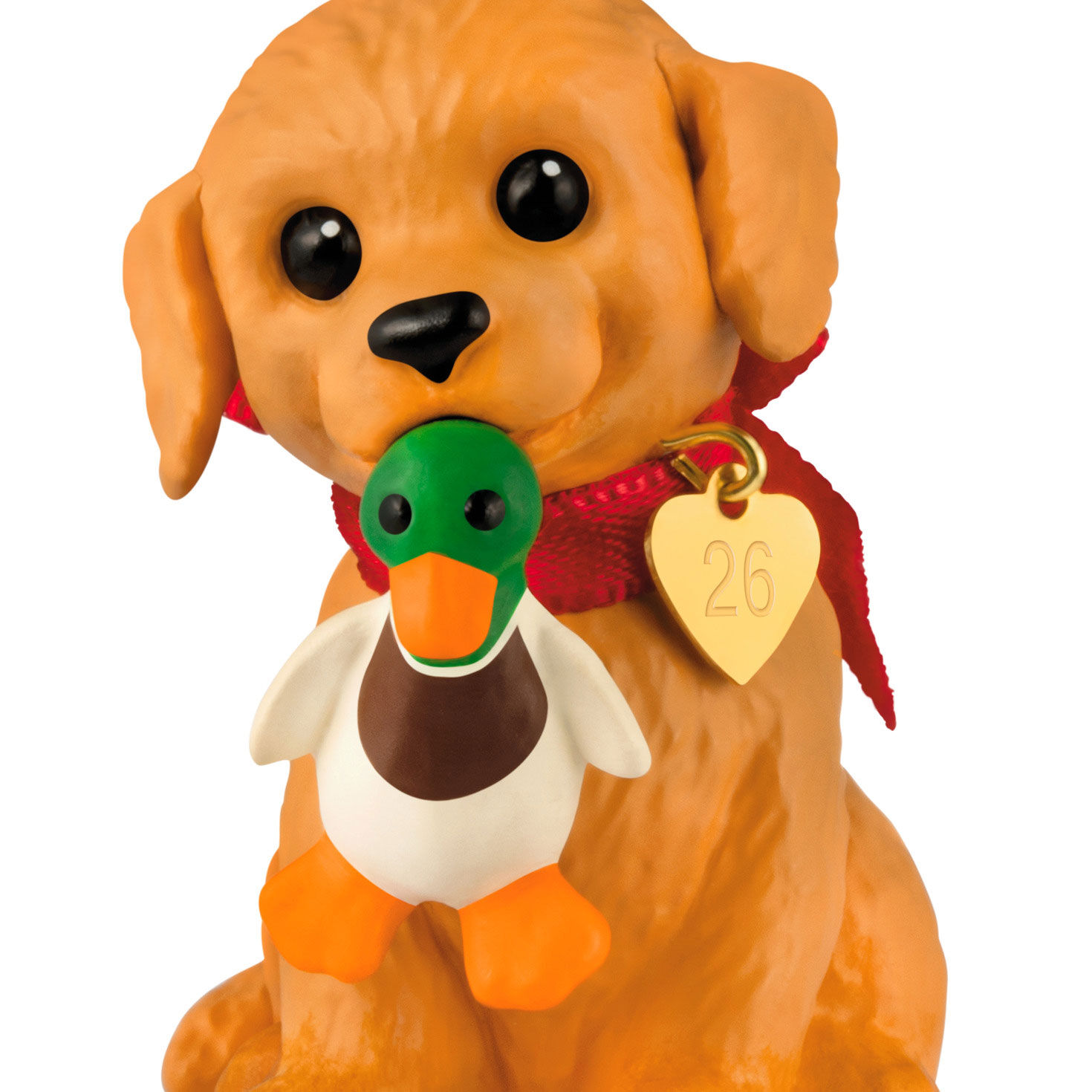 Golden Retriever With Duck Keepsake Ornament upclose view image number 5