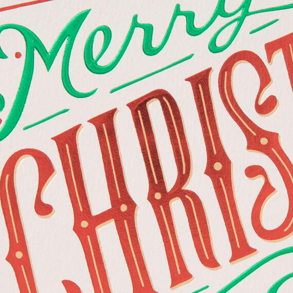 Merry Christmas Lettering Blank Christmas Card, , large image number 3