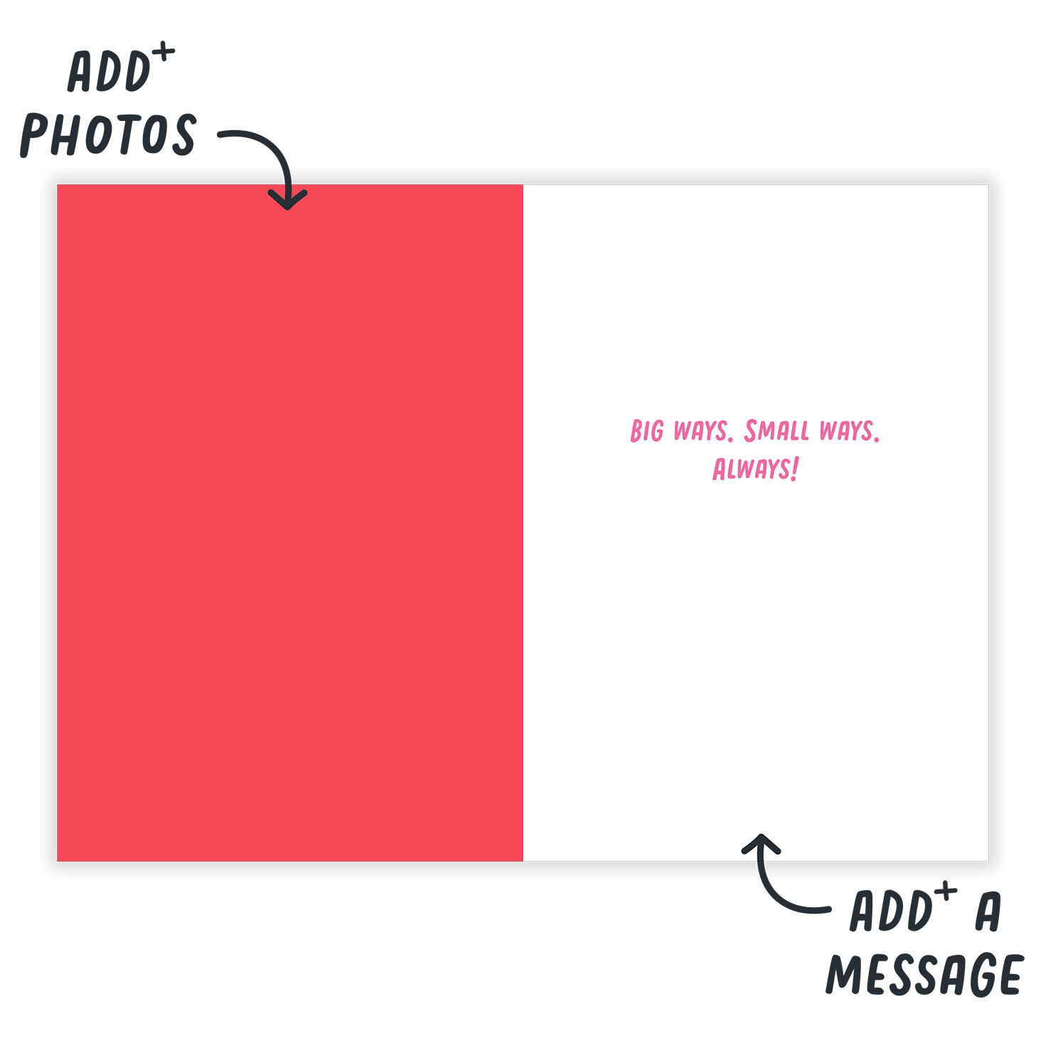 Colored Hearts Love You 100% Personalized Card Open Card indicating personalization image number 3