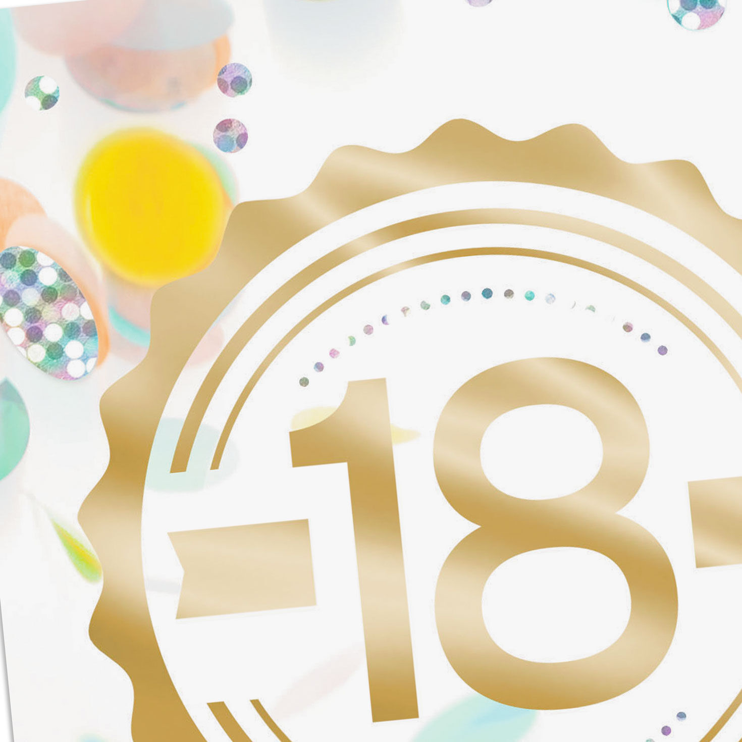 Gold Foil 18 and Confetti 18th Birthday Card Card Front Detail image number 5