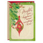 Elegant Red Floral Ornament Daughter Christmas Card Card Front image number 1