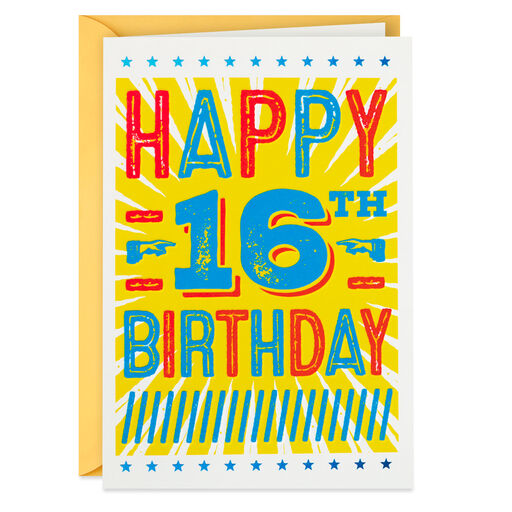 Here's to a Great Year 16th Birthday Card, 