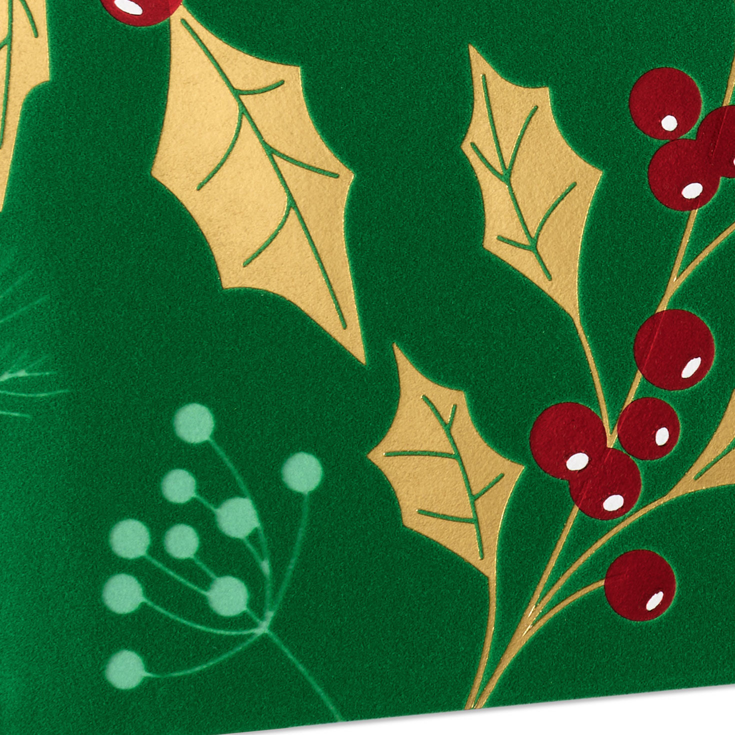 Holly Berries Romantic Christmas Card for Him Card Front Detail image number 4