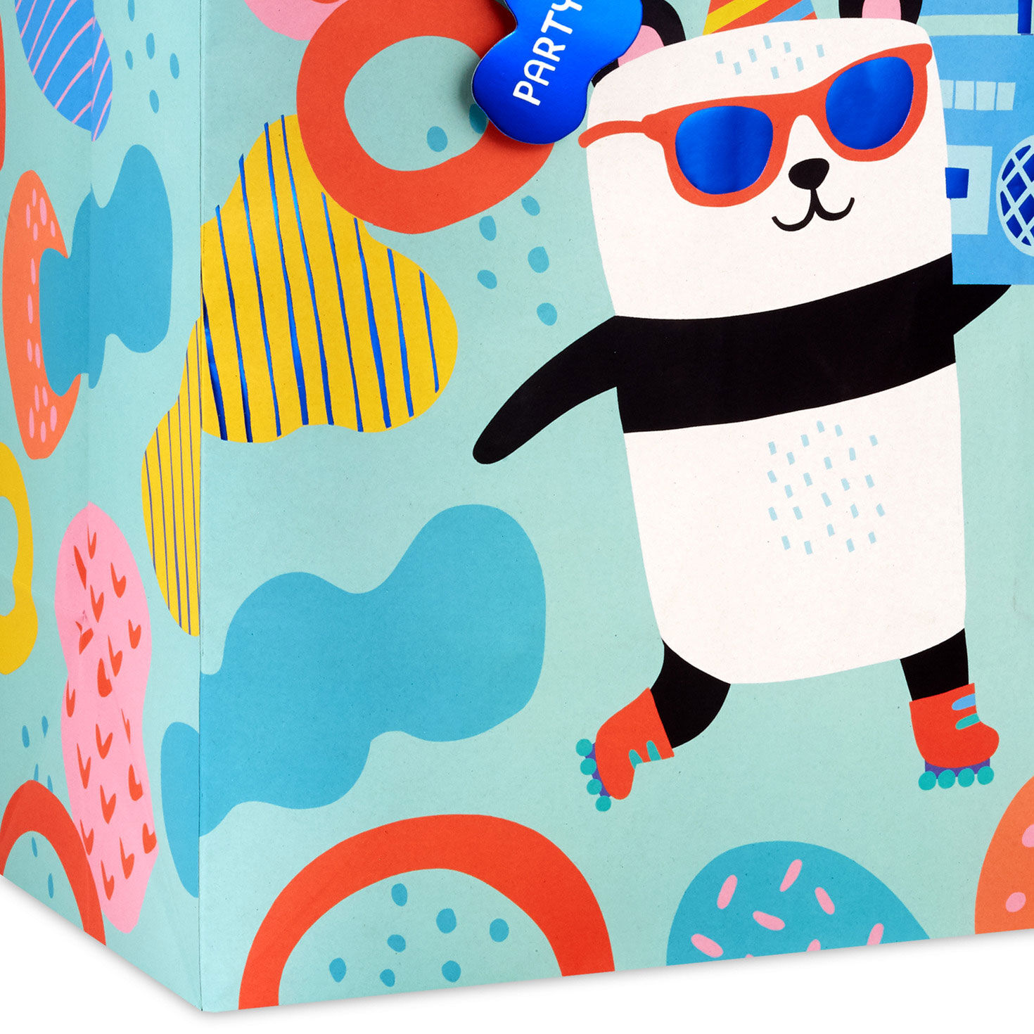 Roller-Skating Panda Extra-Deep Gift Bag Base/Side Detail image number 5