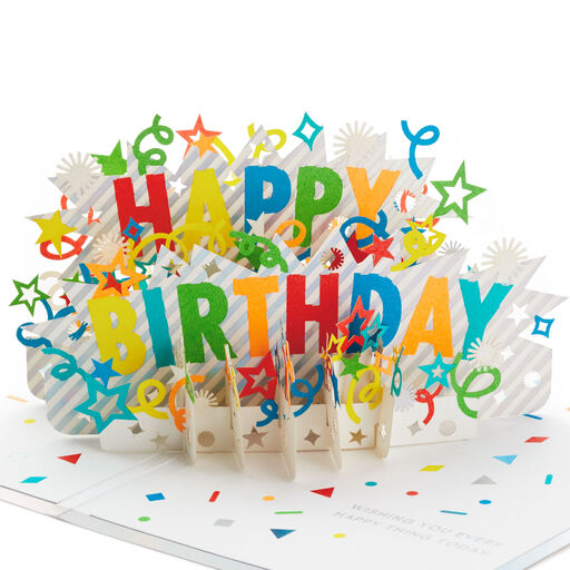 Happy Birthday Cake 3D Pop-Up Birthday Card, 