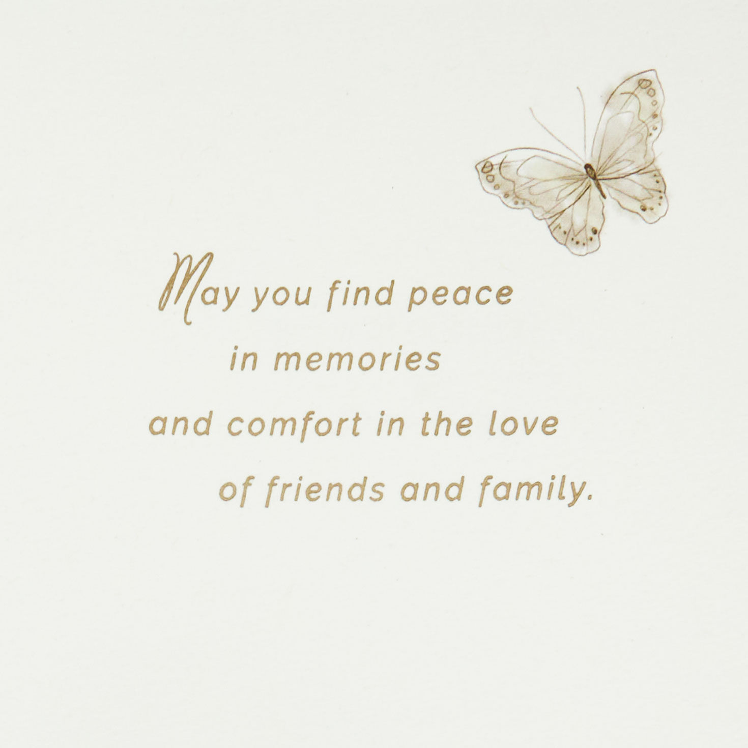 Gold Butterflies Sympathy Card Sentiment image number 3