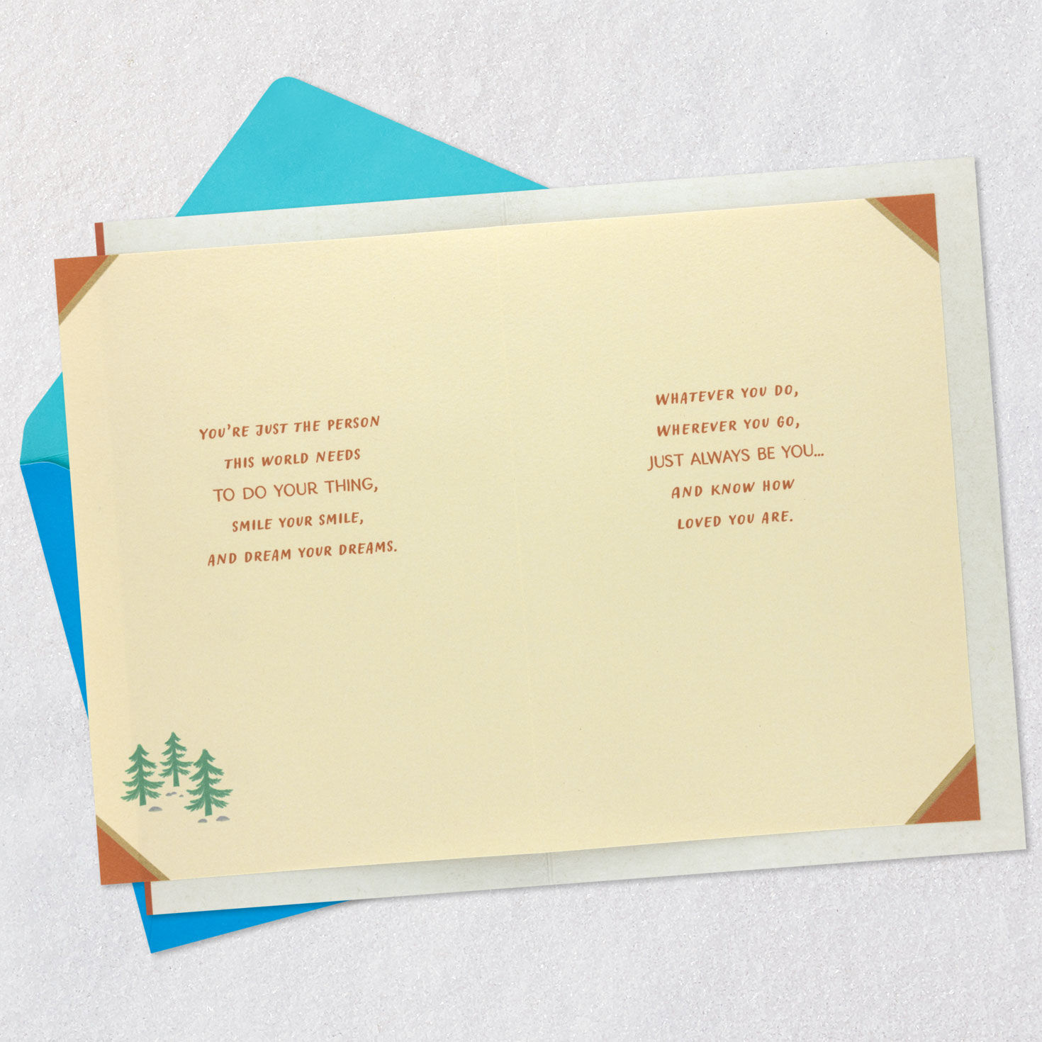 Nature Scene on Wooden Sign Grandson Graduation Card Open card with envelope image number 4