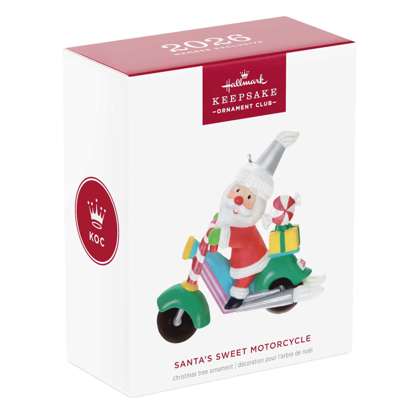 Santa on Candy Motorcycle Keepsake Ornament package front image number 7