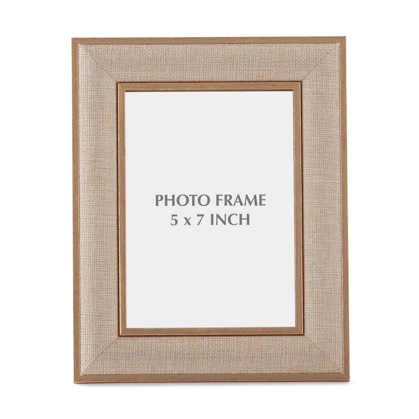 K&K Interiors Gold Linen Picture Frame, 5x7