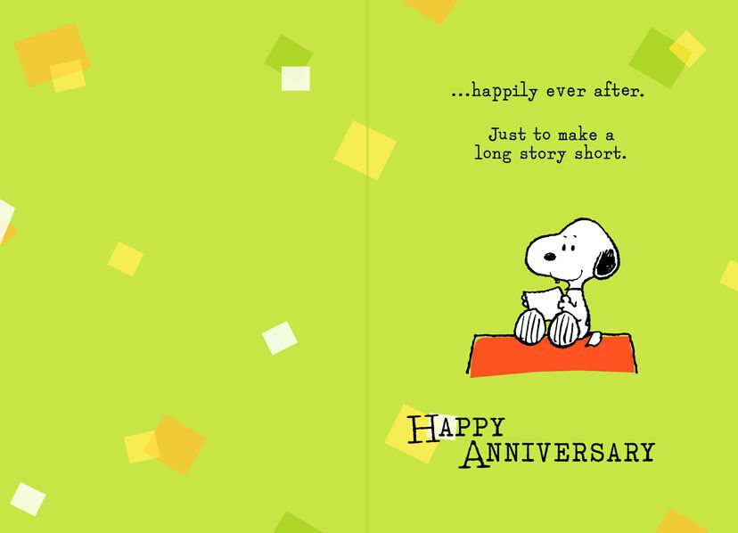 Retro Snoopy Anniversary Card