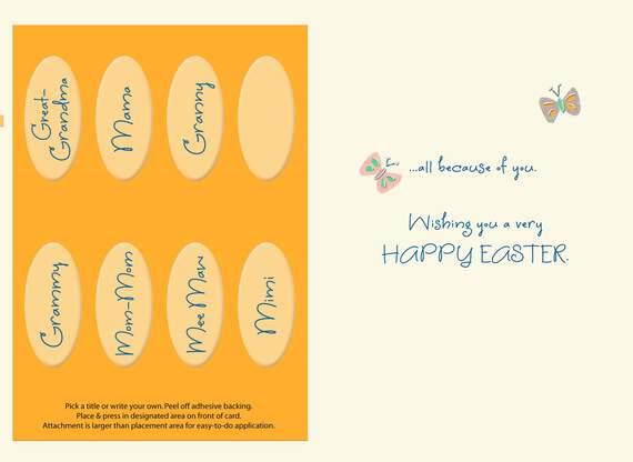 Folk Art Easter Card for Grandma With Customizable Stickers, , large image number 2