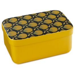 Yellow Decorative Lidded Metal Nesting Box, Small, Yellow Decorative Lidded Metal Nesting Box, Small, , large