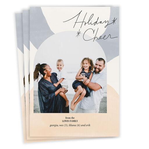 Cheer Abstract Circles Flat Holiday Photo Card, 