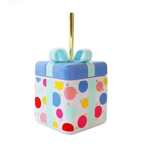 Packed Party Be a Gift Present-Shaped Tumbler With Straw, 18 oz., 