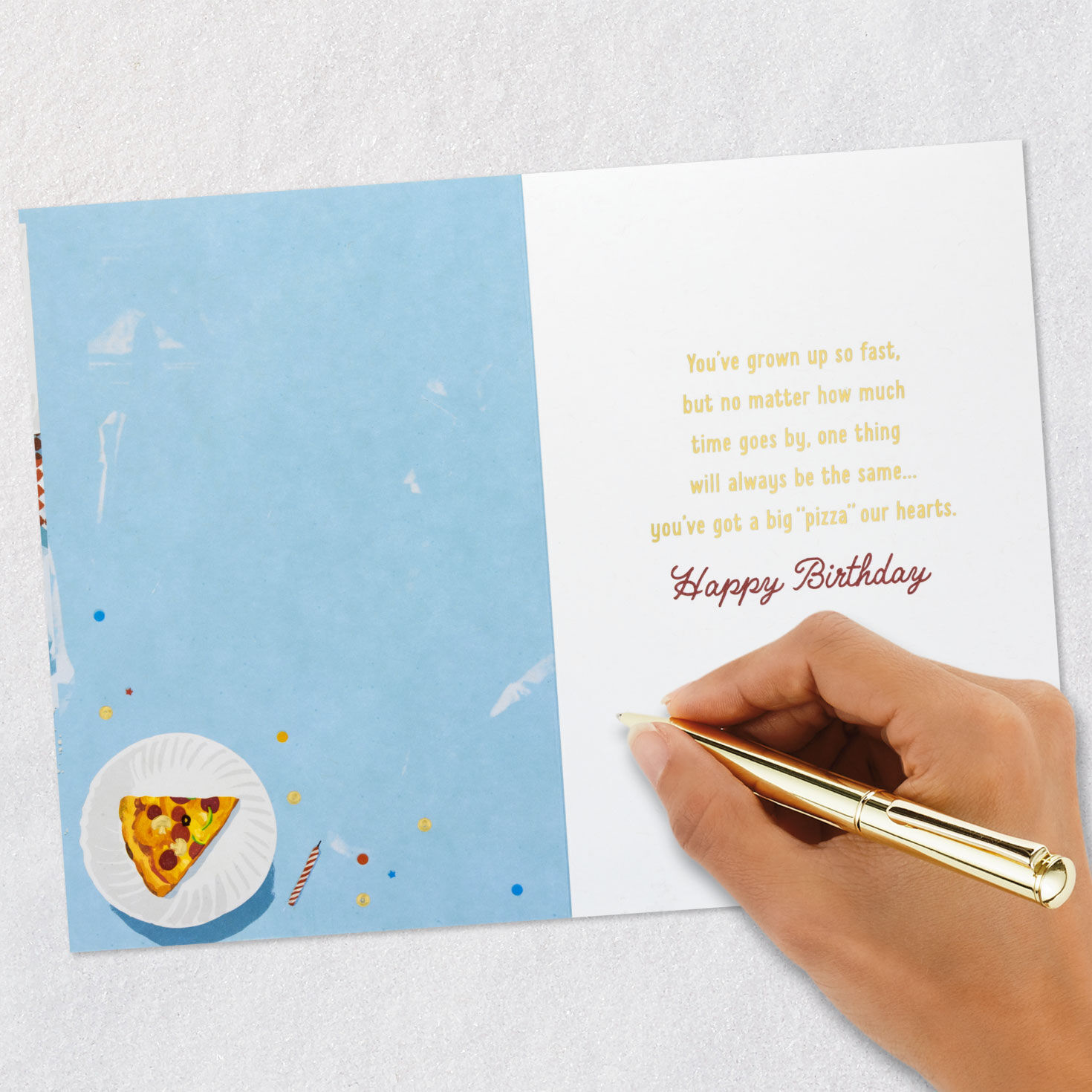Pizza Delivery Birthday Card for Grandson Signing card image number 6