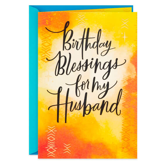 Blessings for My Husband Birthday Card, , large image number 1