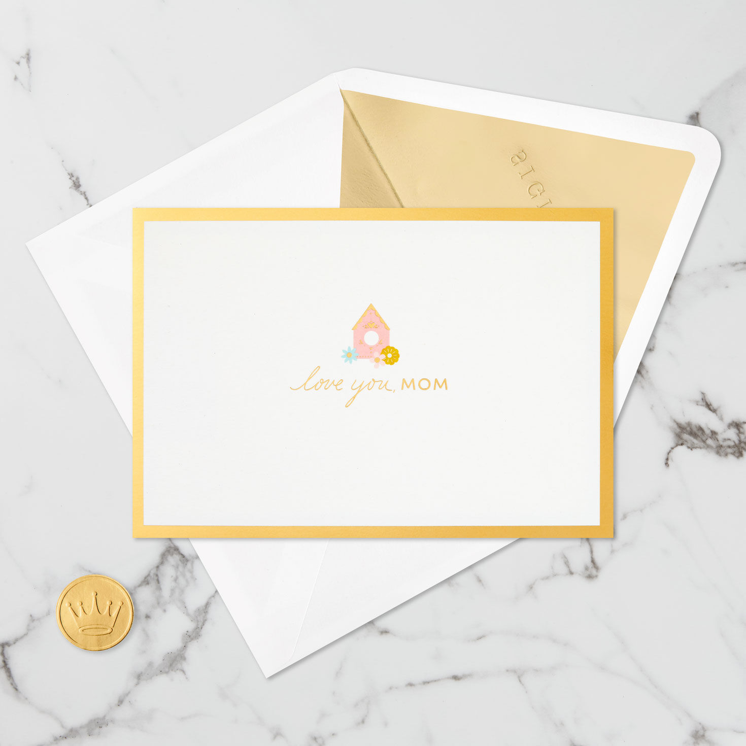Birdhouse 3D Pop-Up Mother's Day Card for Mom Card Front with Envelope and Gold Seal image number 6