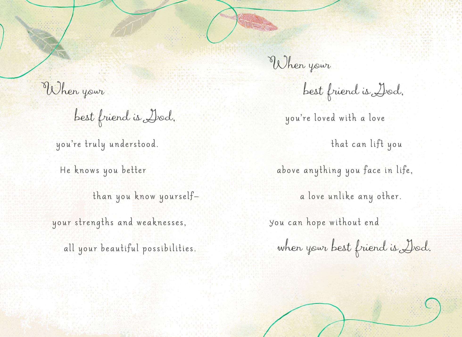 You Have a Best Friend in God Religious Encouragement Card