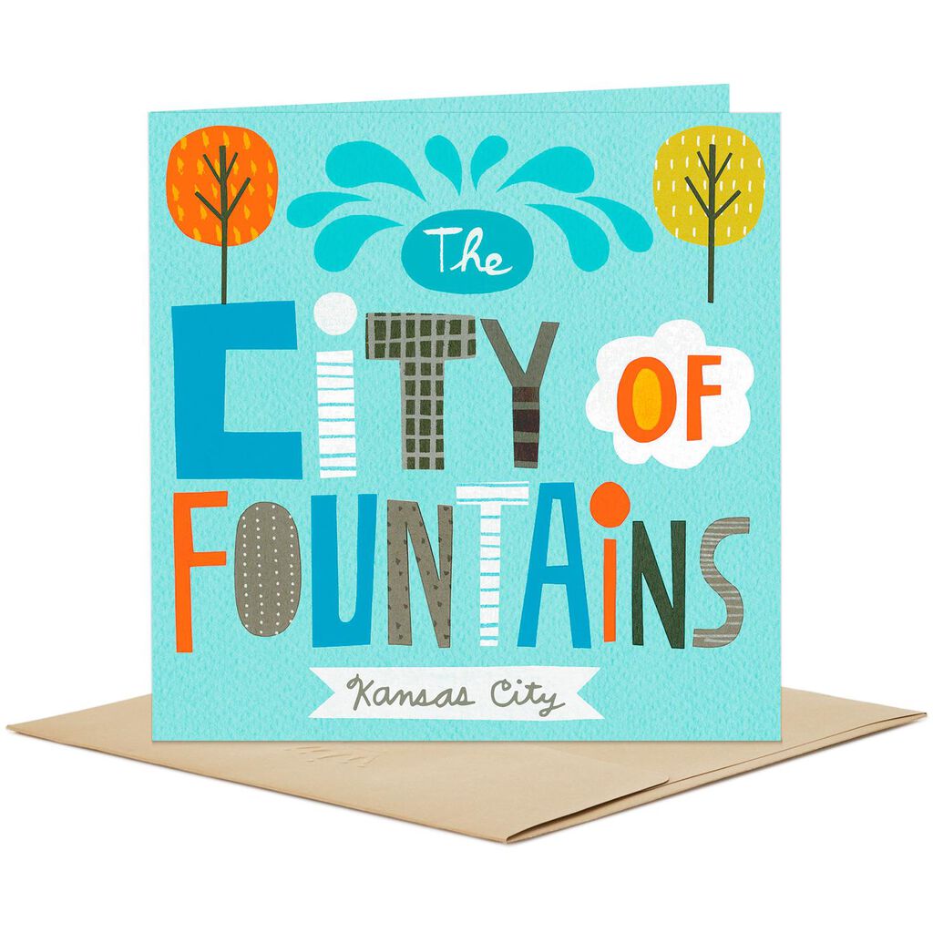kansas city the city of fountains blank card greeting cards