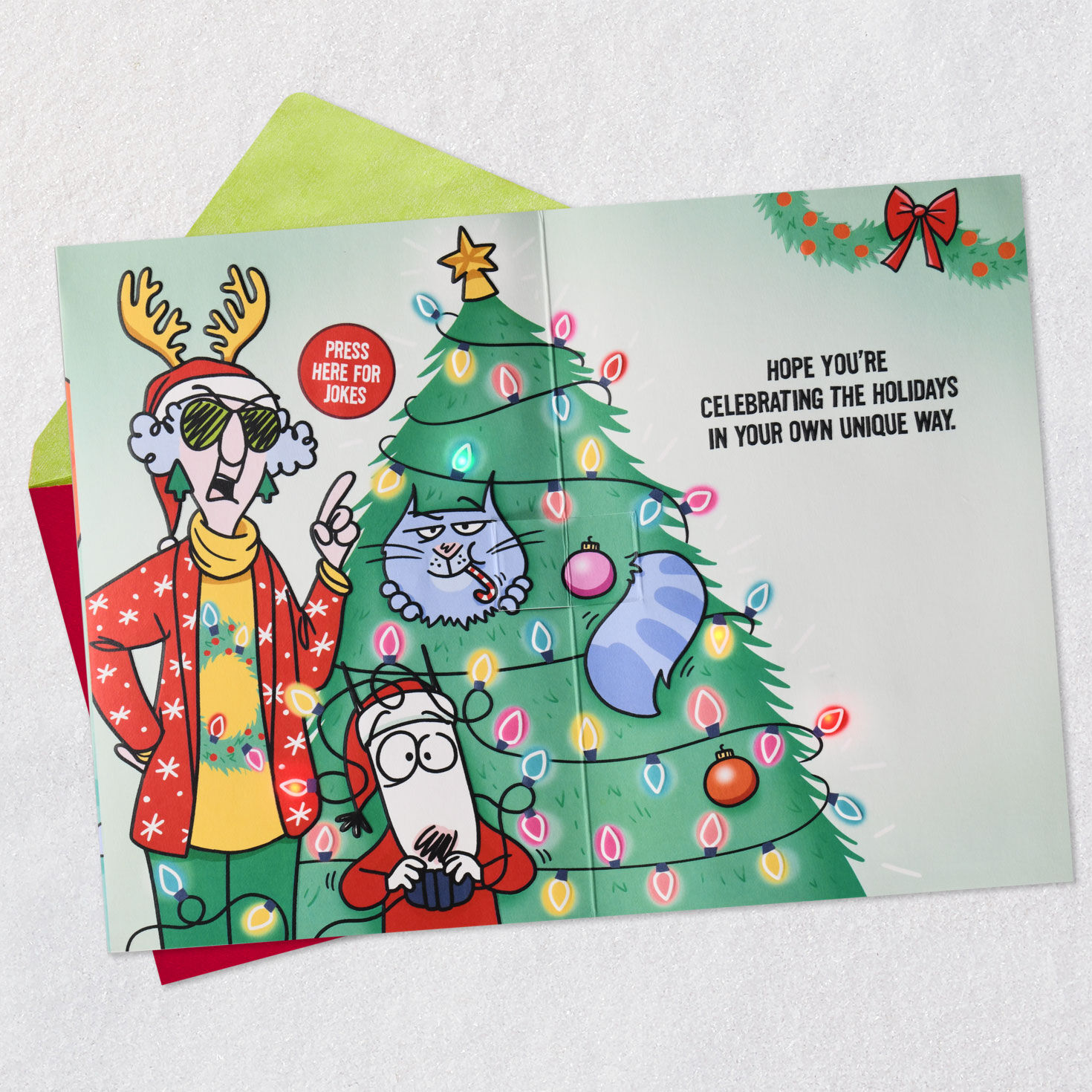 Maxine&trade; As Merry as it Gets Funny Christmas Card With Sound and Light, , large image number 4