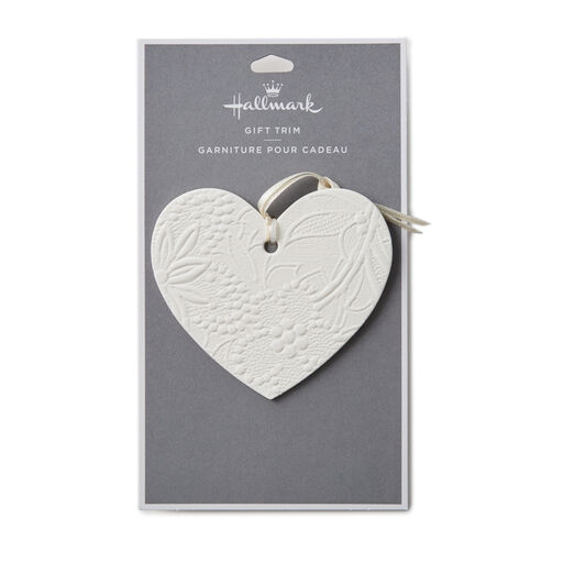 Embossed Heart Gift Trim With Ribbon, 