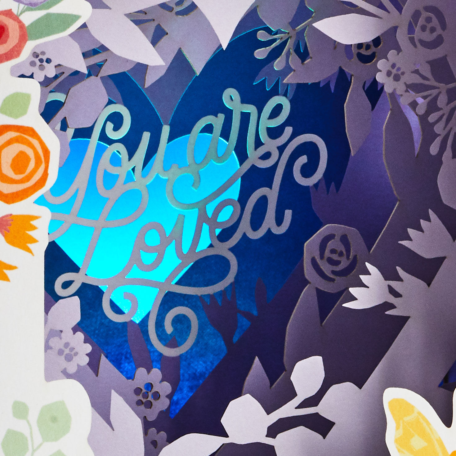 Purple Floral 3D Light and Music Mother's Day Card Card Front Detail image number 4