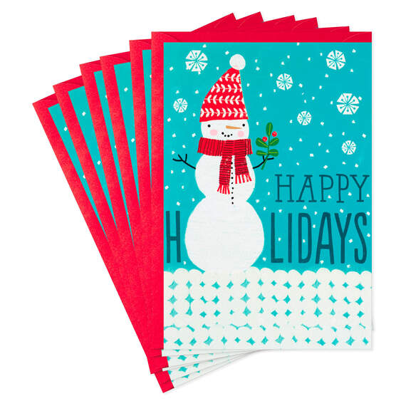 Glittery Snowman Holiday Cards, Pack of 6, , large image number 1