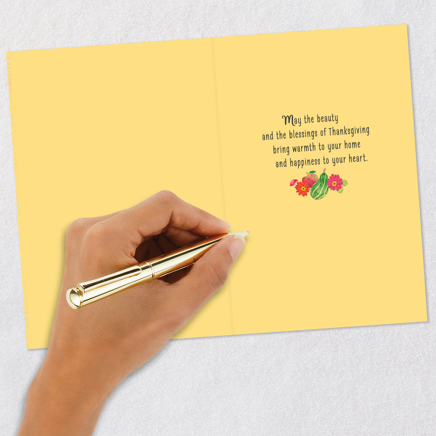 Rustic Cornucopia Thanksgiving Card Signing card image number 6