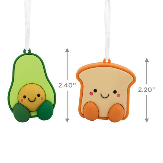Better Together Avocado and Toast Magnetic Hallmark Ornaments, Set of 2, , large image number 3