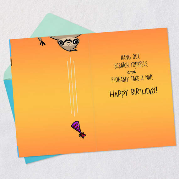 Party Like a Sloth Birthday Card, , large image number 3