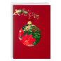 Flower Ornament Red and Green Boxed Christmas Cards Open card with envelope image number 2