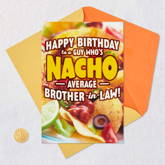 Nacho Average Brother-in-Law Funny Pop-Up Birthday Card, , large image number 6
