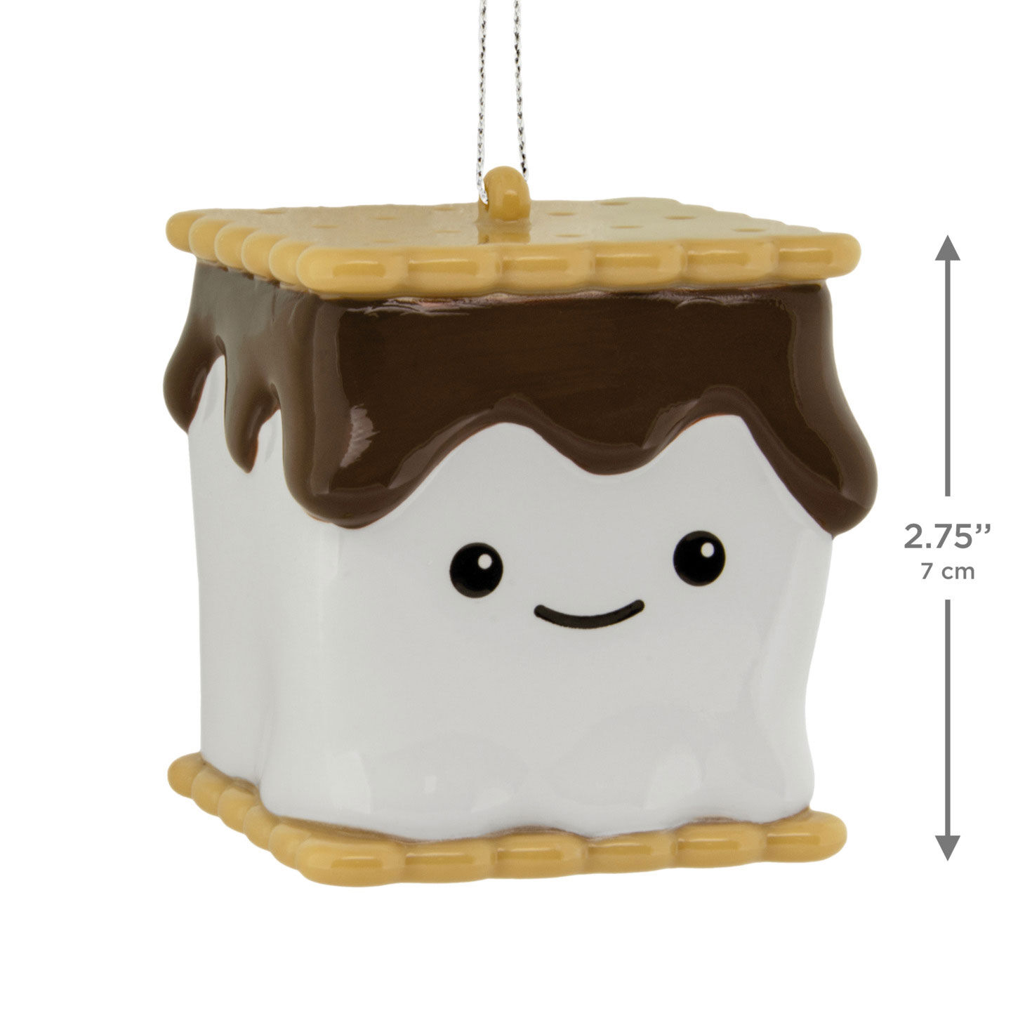 Smiling S'more Christmas Ornament measurement image number 3