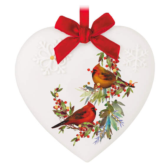 Christmas Cardinals Porcelain Ornament, , large image number 1