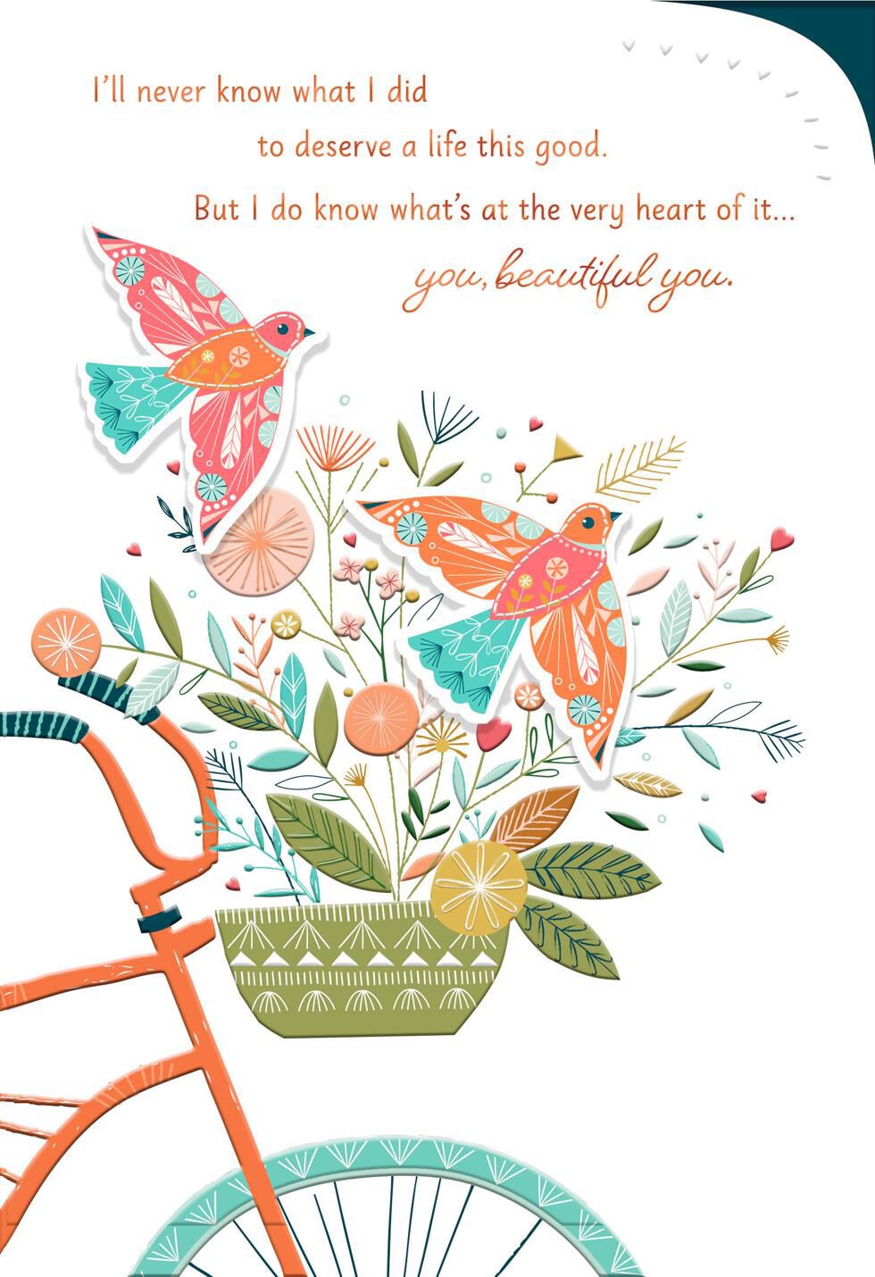 Blooming Bicycle Basket Mother's Day Card for Wife