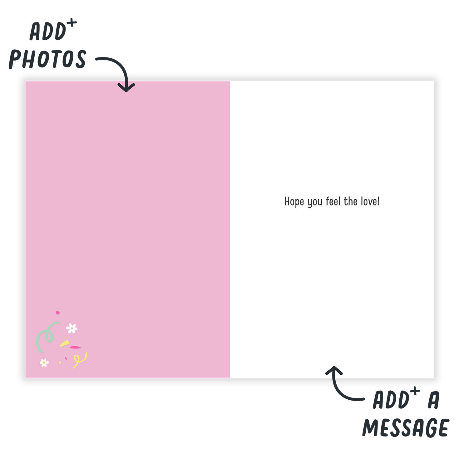 Paper Hug Personalized Mother's Day Card Open Card indicating personalization image number 3