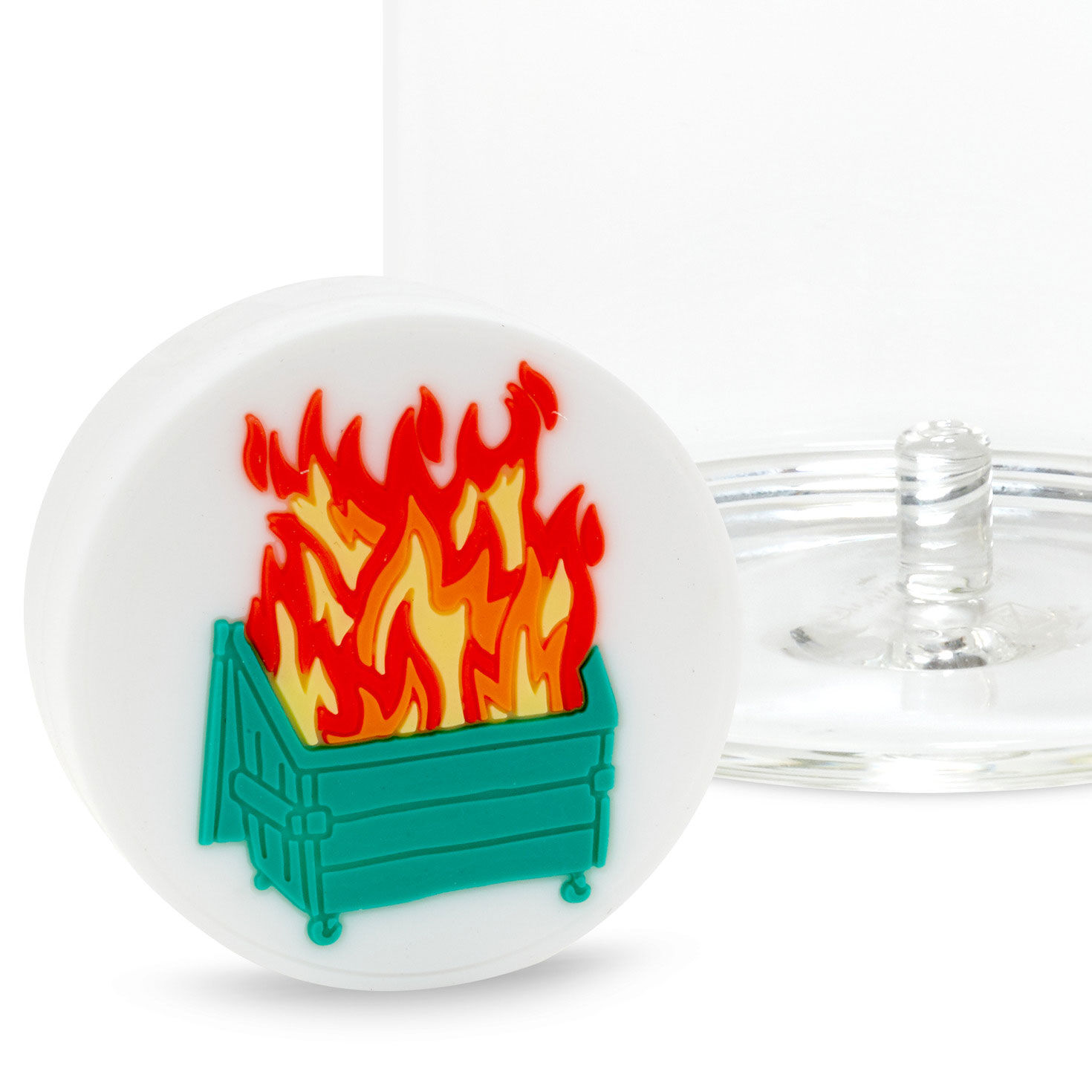 Charmers Dumpster Fire Funny Silicone Charm, 1.75" H, , large image number 2