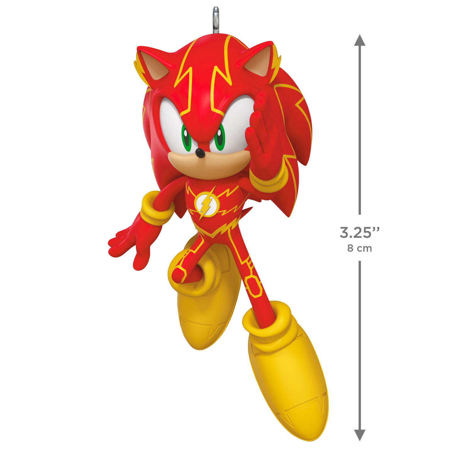 Red Yellow Sonic the Hedgehog Keepsake Ornament measurement image number 3