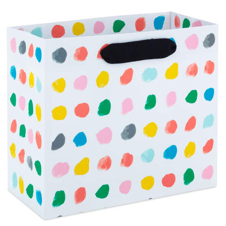 5.5" Colorful Painted Dots Small Horizontal Gift Bag, , large