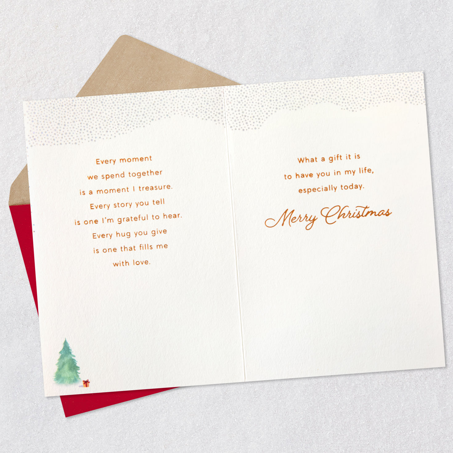 Snowy Cabin Christmas Card Open card with envelope image number 4