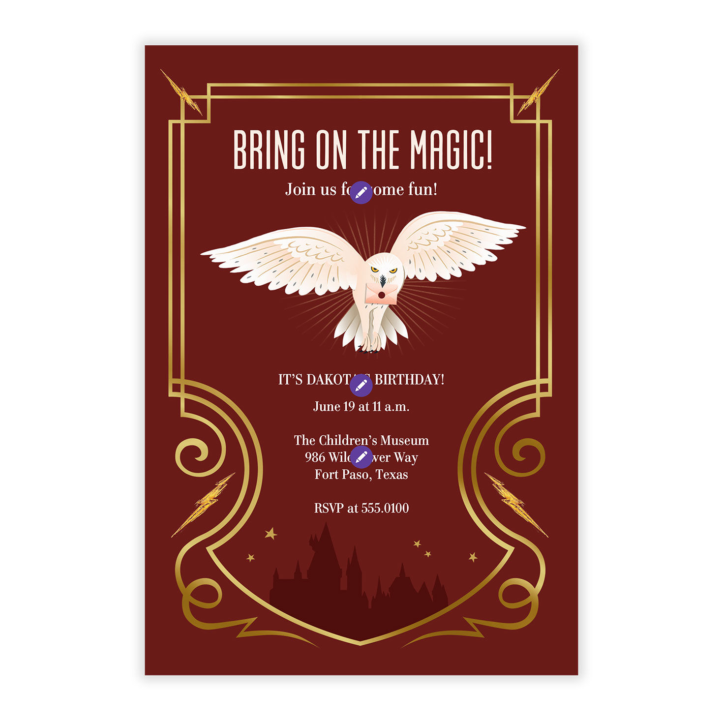 Harry Potter&trade; Hedwig&trade; Birthday Invitation, , large image number 5