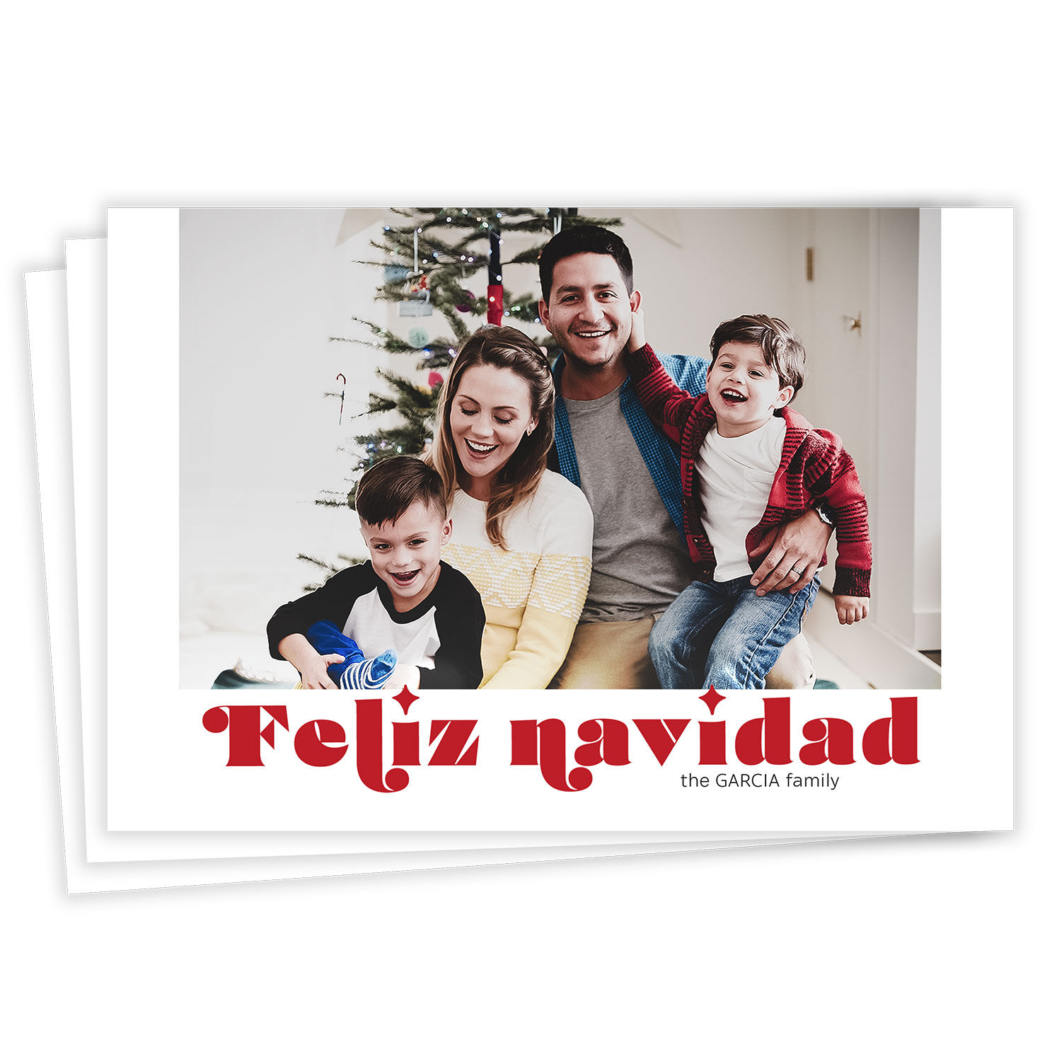 Feliz Navidad Retro Lettering Christmas Photo Card