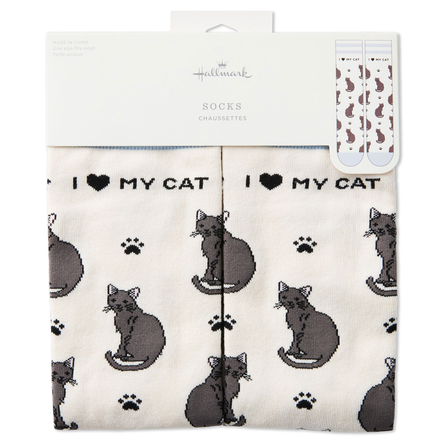 I Love My Black Cat Novelty Socks  image number 4