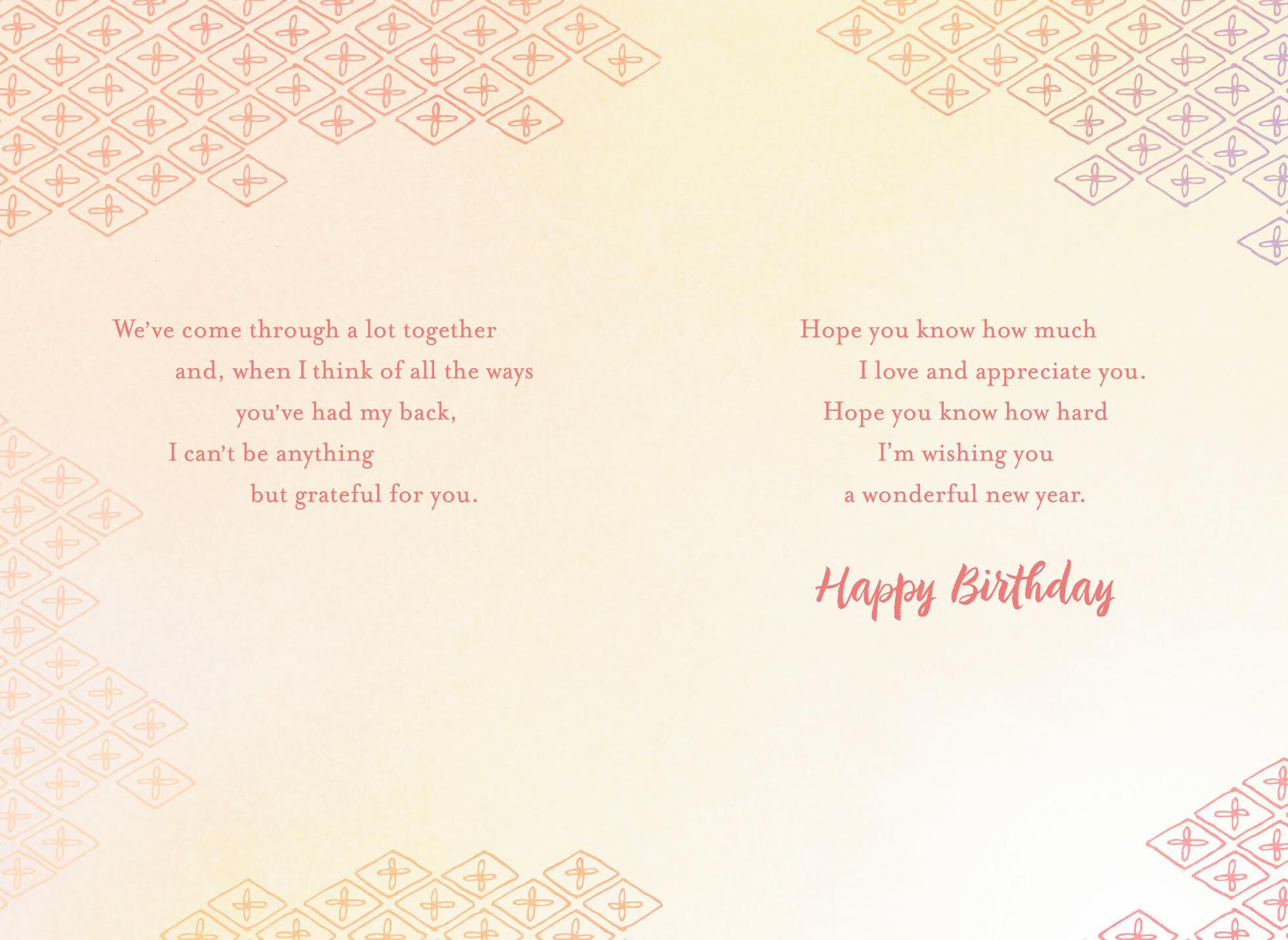 Sister Love Birthday Card