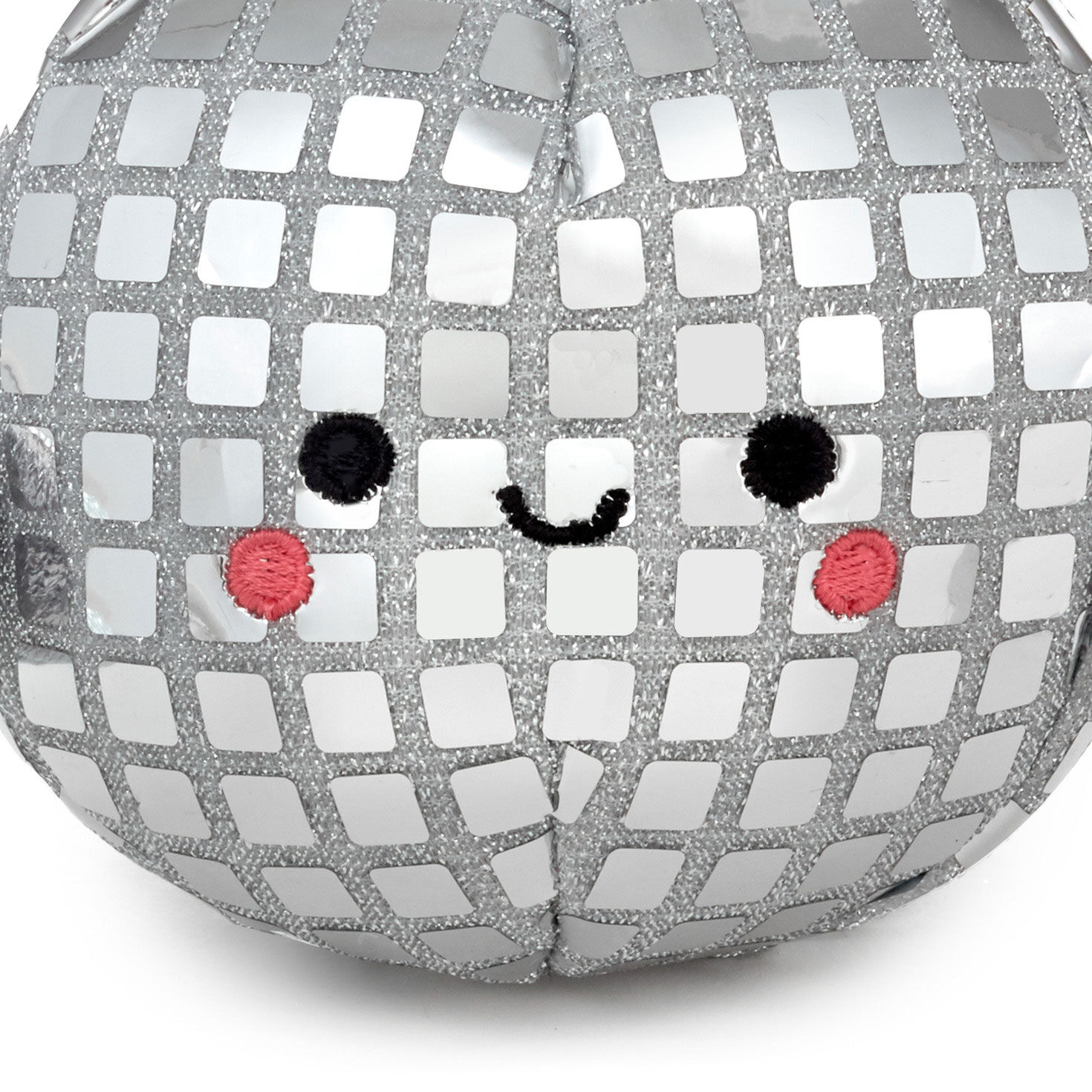 Plush Silver Disco Ball Gift Card Holder closeup view image number 4