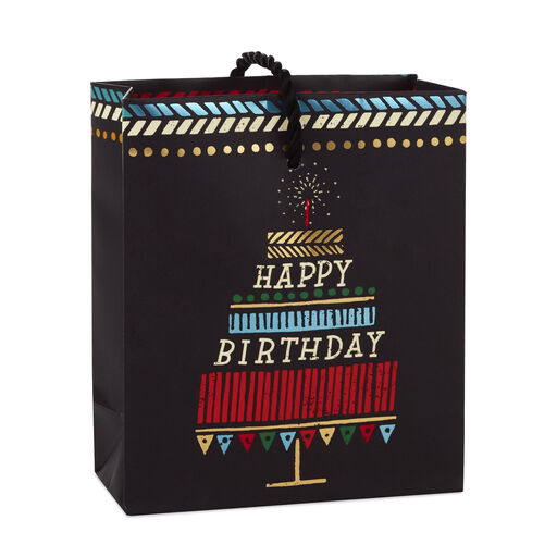 Happy Birthday Cake Gift Card Holder Mini Bag, 4.5", 
