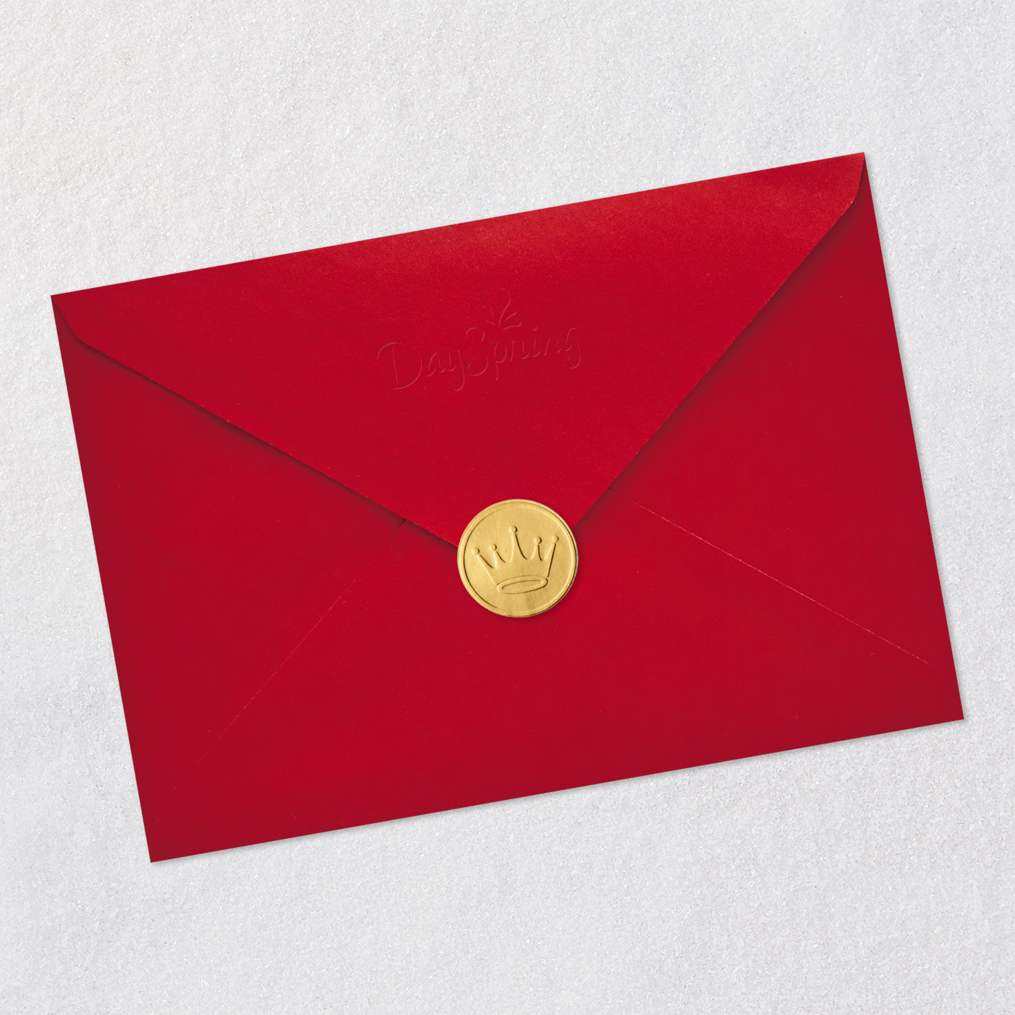 Holiday Trees and Candle Godmother Christmas Card Envelope Back with Seal image number 8