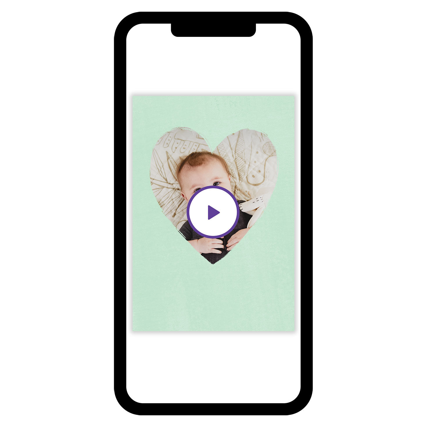 Personalized Mint Heart Frame Blank eCard